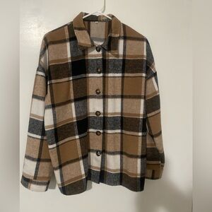 Plaid Button-Up Jacket